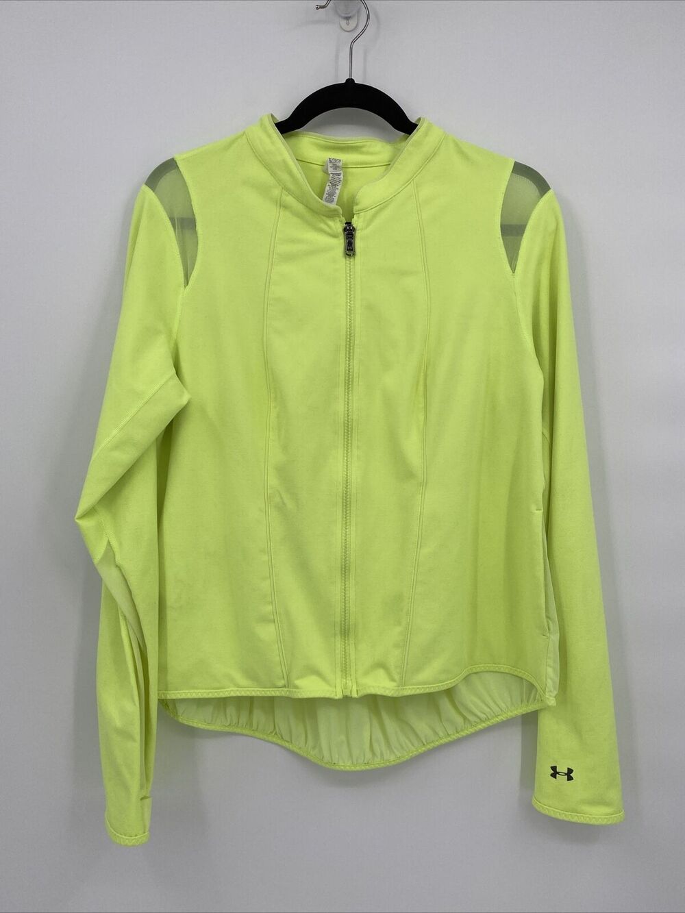 Under Armour Womens Stretch Collared Long Sleeve Full Zip Mesh Jacket Yellow XL